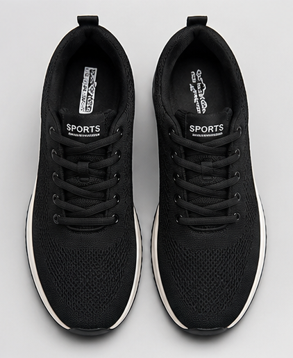 Black Unisex Casual Shoes with Memory Foam Comfort Sole - Image 4