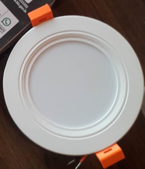9W round LED concealed panel light white slim ceiling lamp with orange clips