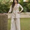 Cream Co-Ord Set in Hungry Silk Fabric