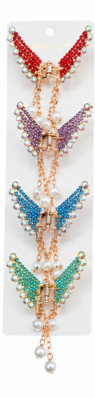 Colorful butterfly rhinestone hair claw clips set for women and girls