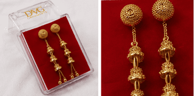DMG Ornaments gold plated long dangler earrings - Image 5