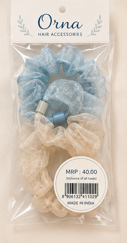Glitter Mesh Scrunchies Soft Stylish Sparkling Hair Accessories for Women and Girls
