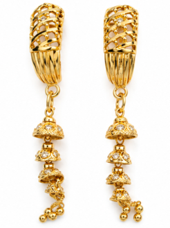 Gold Plated Designer Long Drop Earrings for Women & Girls - Image 3