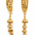 Gold plated designer long drop earrings with decorative hanging beads for women