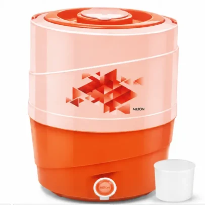 Milton 12 Litre Insulated Water Jug with Tap and Carry Handle, Orange Water Cooler Container for Cold Water and Beverages.