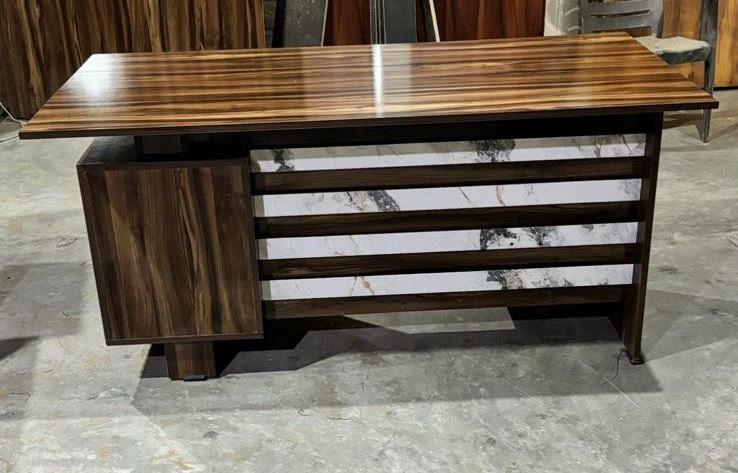 Modern wooden executive office table with premium dark wood finish