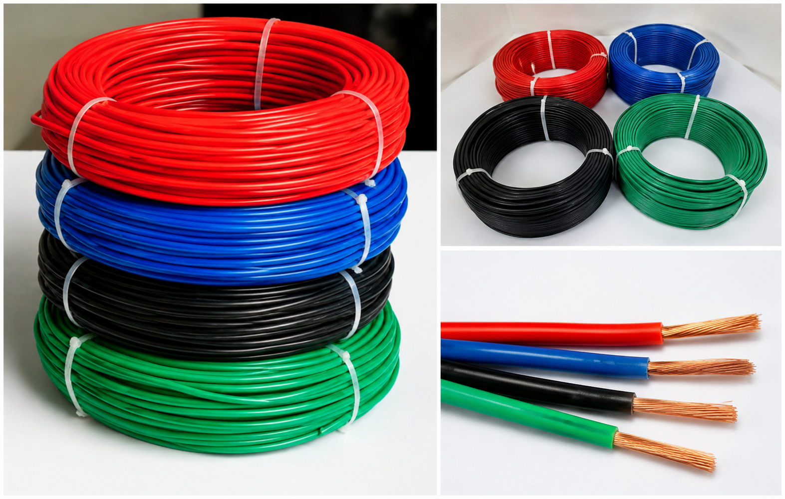 Multi-Color Electrical Wire Roll Set – Red, Blue, Black & Green Insulated Wiring Cable - Image 6