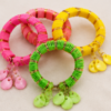 Multicolor beaded stretch bracelet set with decorative charms for women and girls