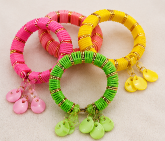 Multicolor beaded stretch bracelet set with decorative charms for women and girls