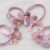 Pink pearl bow elastic hair rubber bands for girls with decorative beads and ribbon design