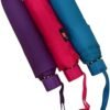 Small multicolor designer umbrella with curved handle and waterproof fabric for men and women