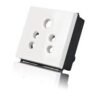 White 6 amp modular electrical socket for home and office switch board installation