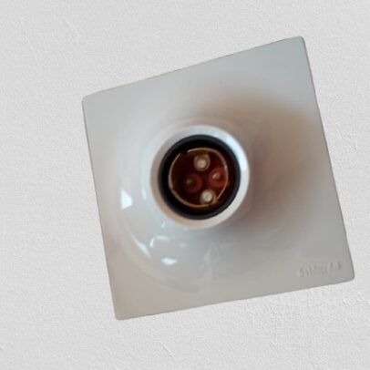 White modular electrical bulb holder socket board for wall installation