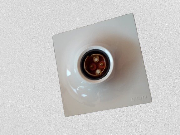 White modular electrical bulb holder socket board for wall installation