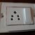 White modular switch socket board with 5 pin electrical socket and switch