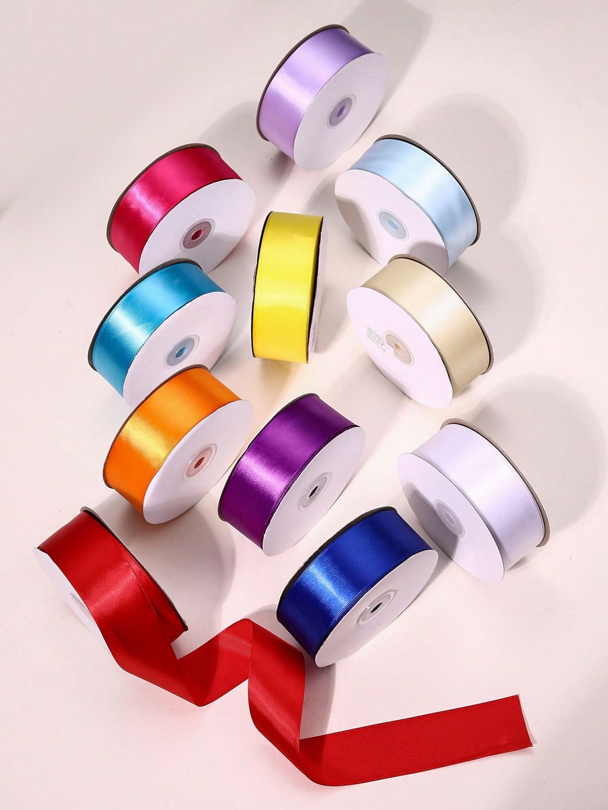 12 Color Satin Ribbon Roll Set 120M | 9mm Double Sided Polyester Decorative Ribbon for Gift Wrapping, Crafts & DIY Projects - Image 2