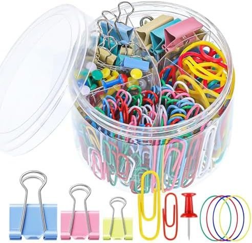 Multi-Purpose Office Stationery Kit 216 PCS – Paper Clips, Binder Clips & Push Pins Set - Image 4
