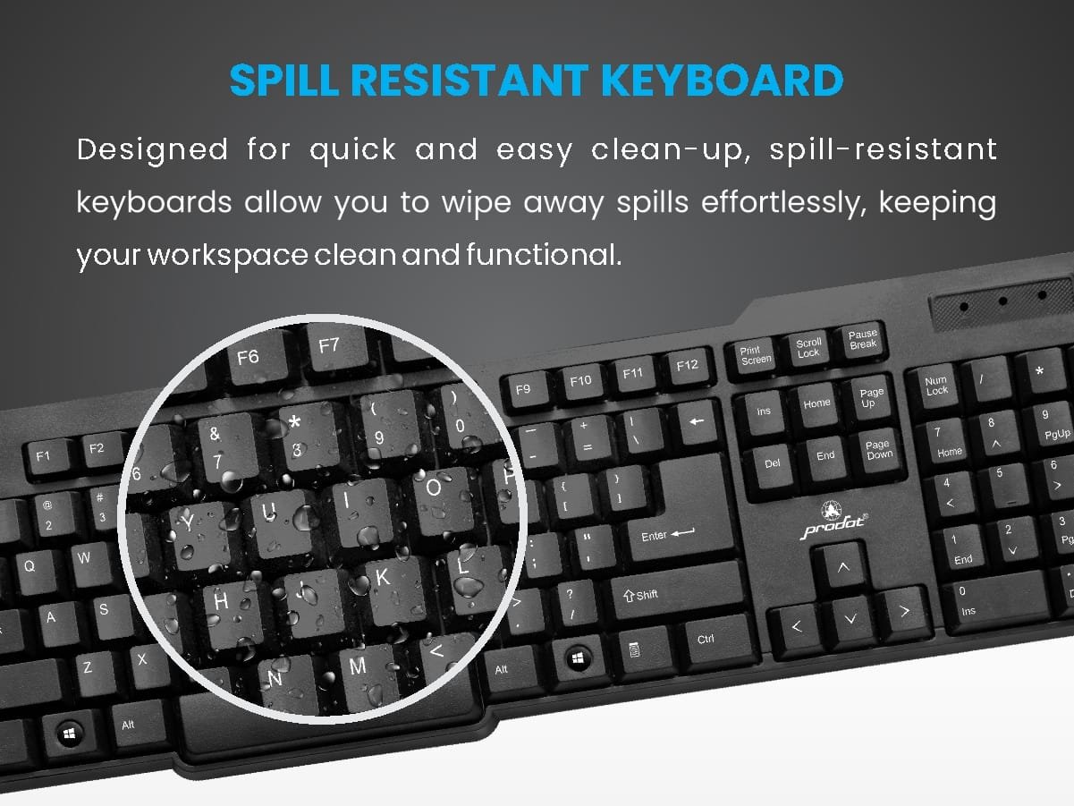Prodot KB-207S Wired USB Standard Keyboard | 104 Soft Keys | Plug & Play | Spill-Resistant | Black - Image 5