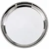 Stainless steel round serving tray pack of 5 with mirror finish for serving food snacks tea and meals.