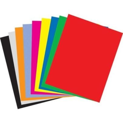 A4 100 coloured sheets pack with assorted multicolor double-sided craft paper for school projects, office printing, art and DIY craft activities.