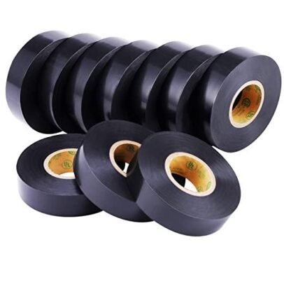 Black electrical insulation tape pack of 10 PVC adhesive tape rolls