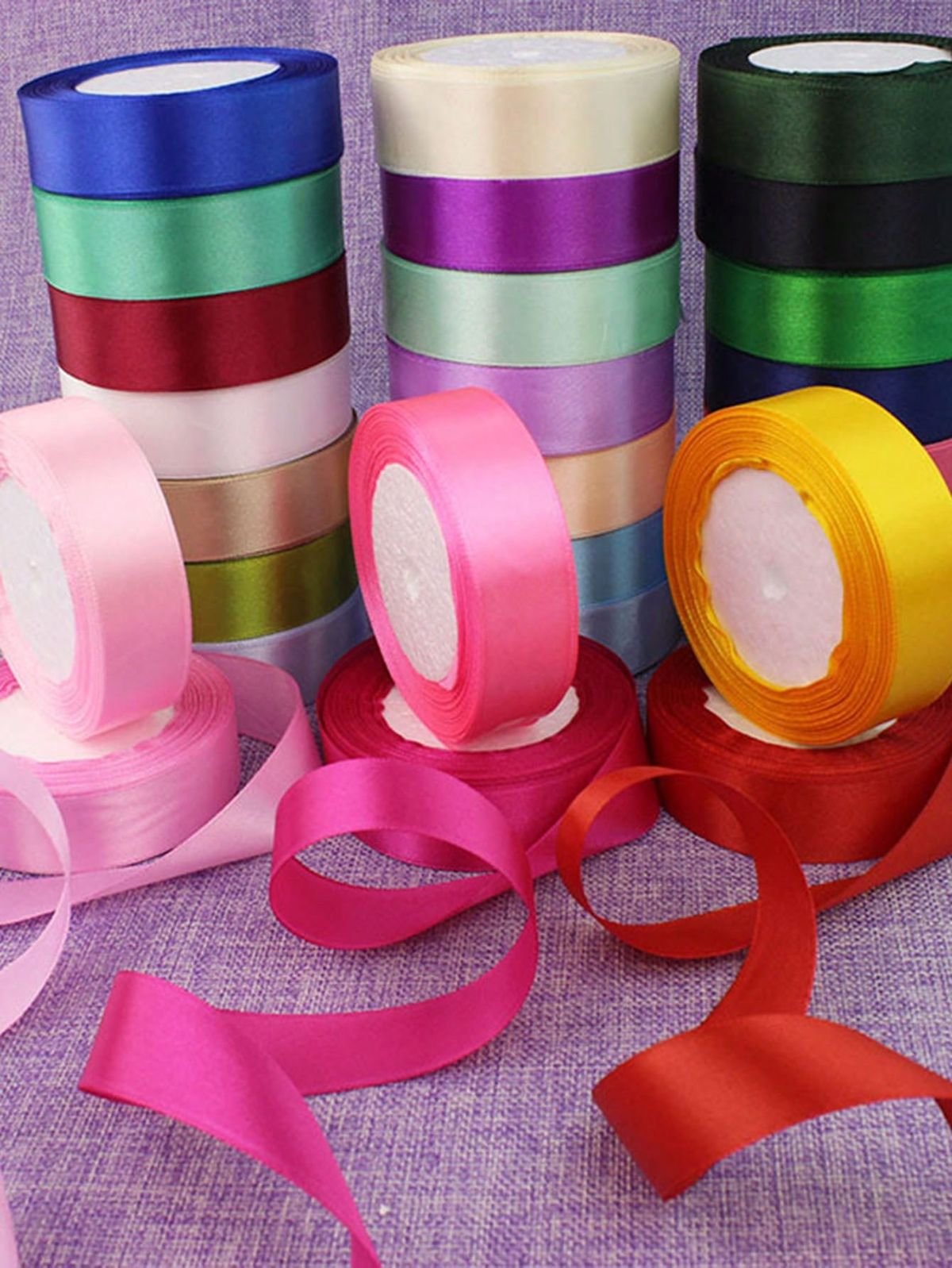 12 Color Satin Ribbon Roll Set 120M | 9mm Double Sided Polyester Decorative Ribbon for Gift Wrapping, Crafts & DIY Projects - Image 6