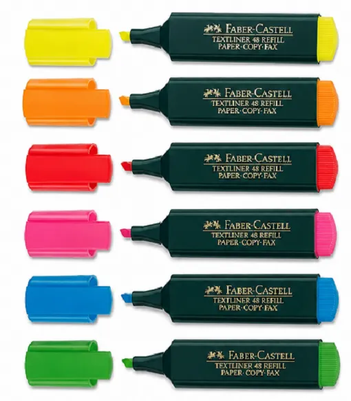 Faber-Castell Textliner Highlighter Refill Pack of 6 | Super Fluorescent Marker Pens for School, Office & Study - Image 6