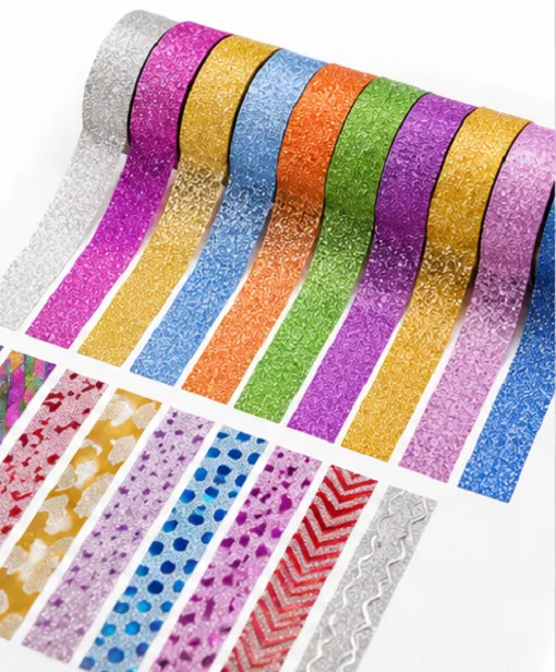 Glitter Washi Tape Set Pack of 20 Rolls | Decorative Craft Tape for Scrapbooking, DIY Art, Journals & Gift Wrapping - Image 5