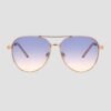 Gradient aviator sunglasses with gold metal frame and stylish tinted lenses for men and women, suitable for travel, driving and outdoor activities