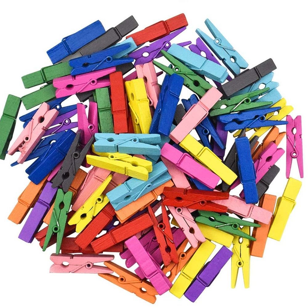 Colorful Wooden Mini Cloth Clips for Craft, Decoration & Photo Hanging (Pack of 50) - Image 6
