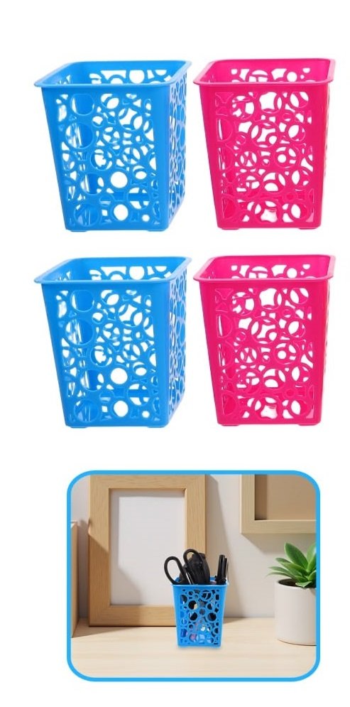 Plastic Mesh Pen Holder Organizer | Multipurpose Desk Storage Basket - Image 6