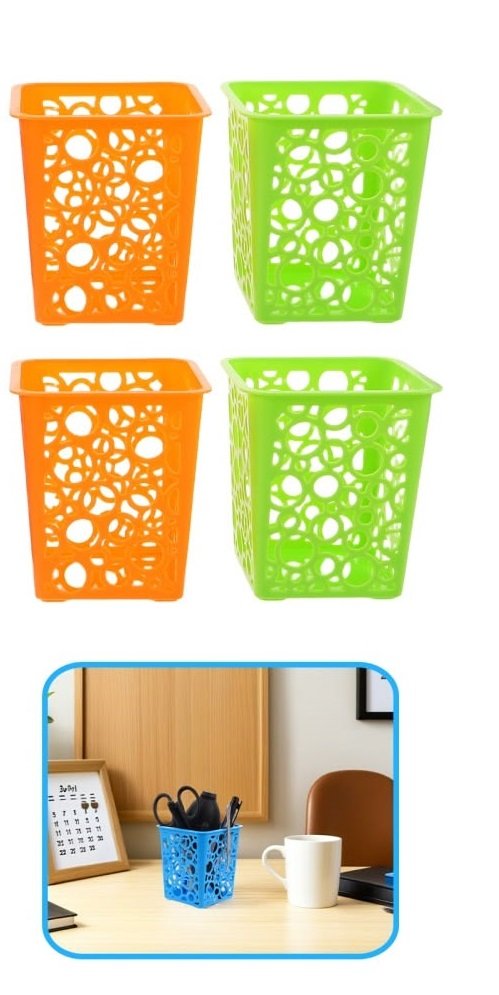 Plastic Mesh Pen Holder Organizer | Multipurpose Desk Storage Basket - Image 5