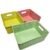Multicolor perforated plastic storage basket with handles
