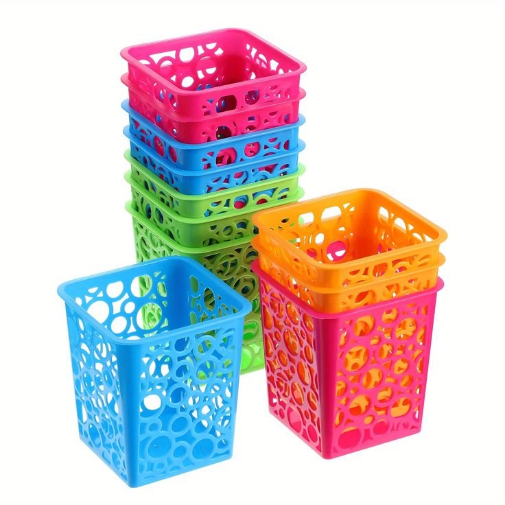 Plastic Mesh Pen Holder Organizer | Multipurpose Desk Storage Basket - Image 2