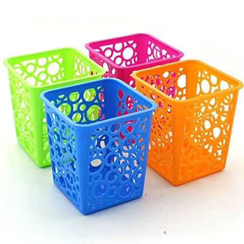 Plastic Mesh Pen Holder Organizer | Multipurpose Desk Storage Basket - Image 3