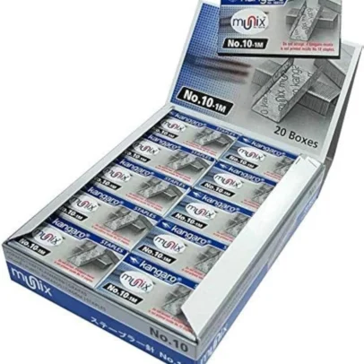 No. 10 stapler pins 10 boxes pack with galvanized metal staples for office and school document stapling.
