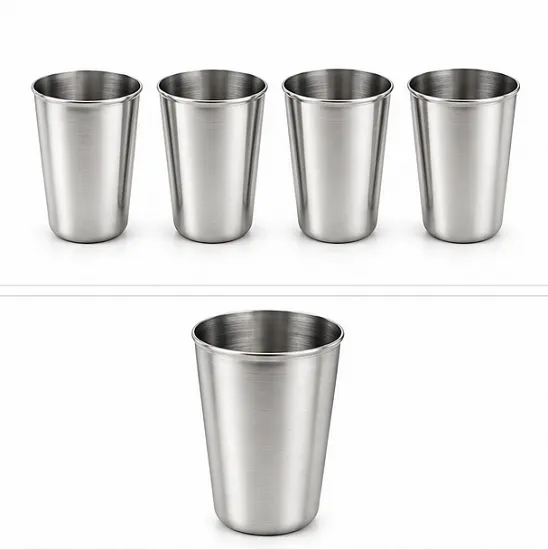 Stainless Steel Drinking Glass Set Pack of 12 | Premium Steel Tumblers for Water, Juice, Milk & Daily Use - Image 3