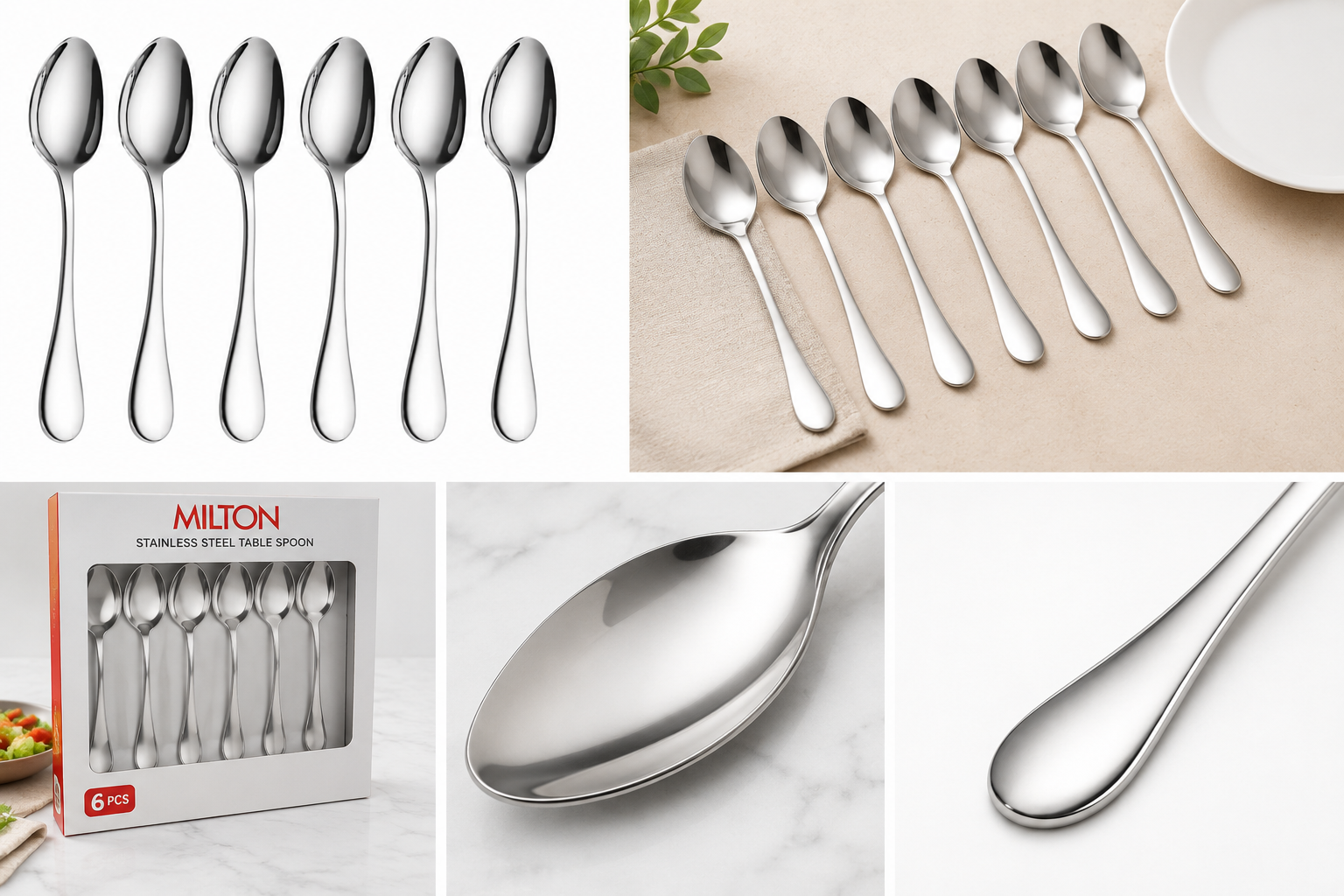Stainless Steel Kitchen Utensil Set Pack of 5 – Cooking & Serving Tools - Image 2