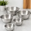 Pack of 6 stainless steel mixing bowls nesting kitchen bowl set