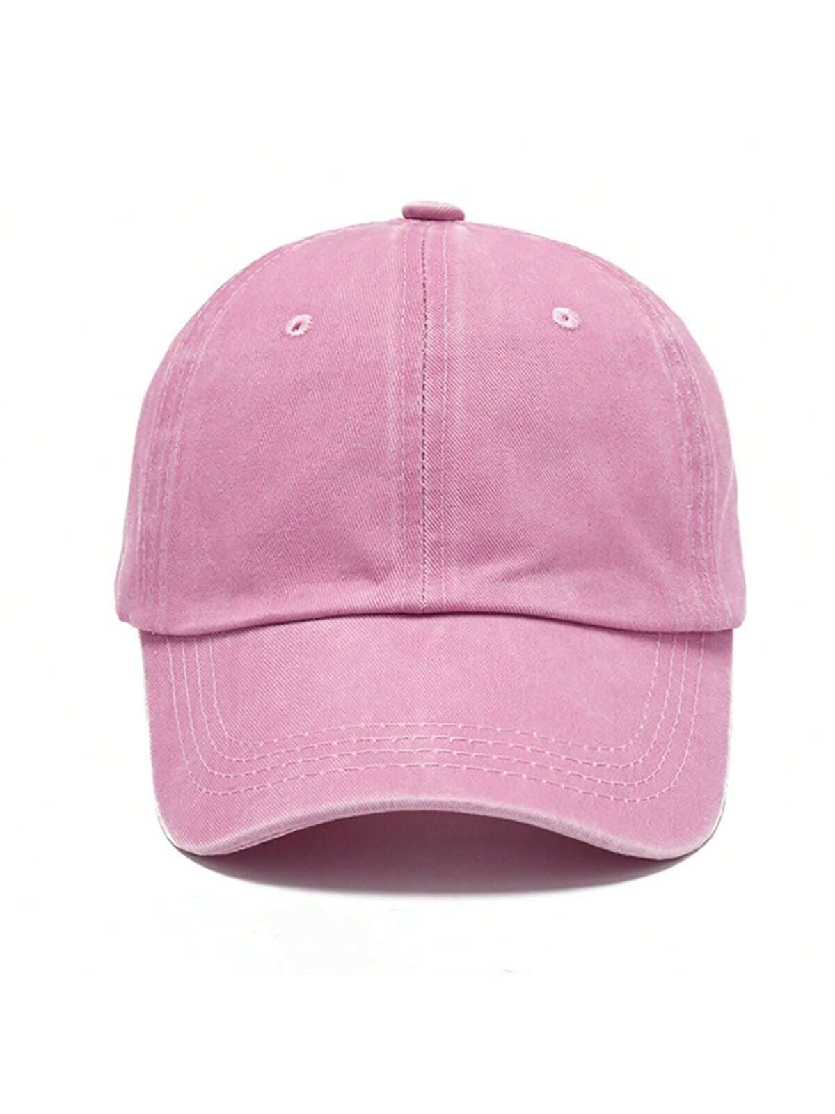 Pastel Pink Adjustable Baseball Cap for Women Casual Sports & Travel Wear - Image 6