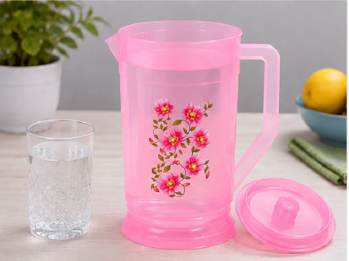 Plastic Water Jug 2 Litre with Lid & Handle | Multipurpose Refrigerator Water Pitcher for Home & Kitchen - Image 4