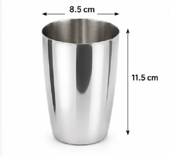 Stainless Steel Drinking Glass Set Pack of 6 | Premium Steel Tumblers for Water, Juice & Daily Use - Image 4
