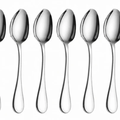Pack of 6 stainless steel tea spoons with mirror finish