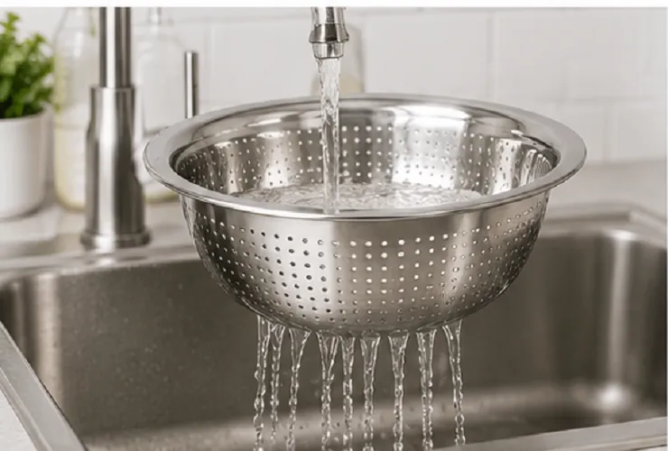 Stainless Steel Colander Strainer Bowl – Multipurpose Kitchen Drainer - Image 5