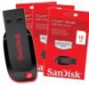 SanDisk Cruzer Blade 16GB USB flash drive with compact portable design and retail packaging for storing documents, photos, videos and digital files