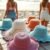 Women's colorful wide brim crochet straw sun hats for beach vacations, summer travel, outdoor activities and sun protection