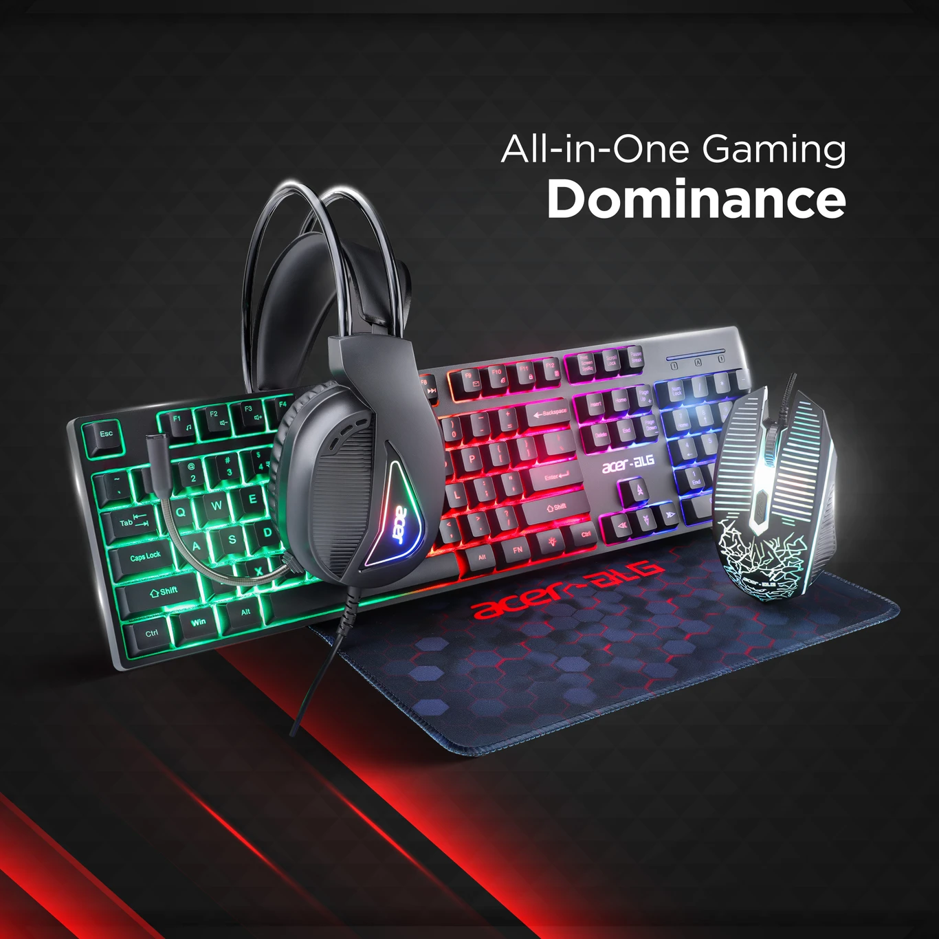 Acer ACR300 Gaming Combo Kit 4-in-1 – Headset, Keyboard, Mouse & Mouse Pad - Image 5